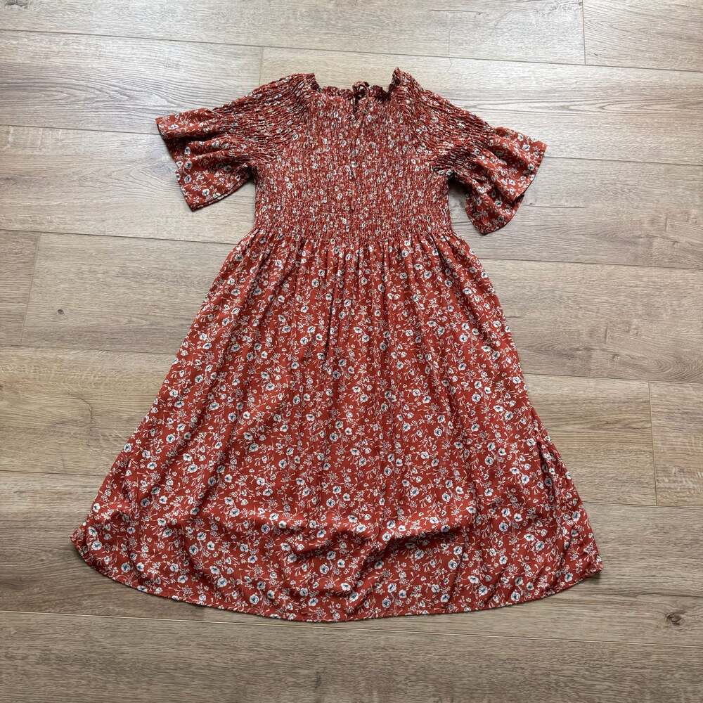 Polagram Rust Floral Midi Dress - Picture 8 of 8